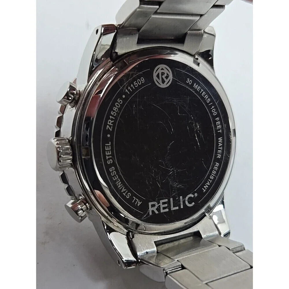 Mens Relic by Fossil Jordan Watch ZR15805 Blue Dial Multifunction New Battery